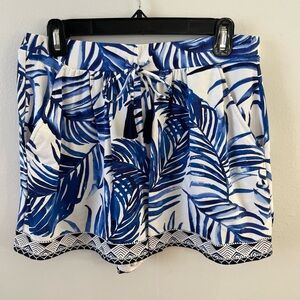 Tommy Bahama Blue and White Pull On Swim‎ Shorts Size M